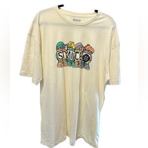 NWOT Stance Unisex Cream Short Sleeve Graphic Logo Tee Shirt - Size L